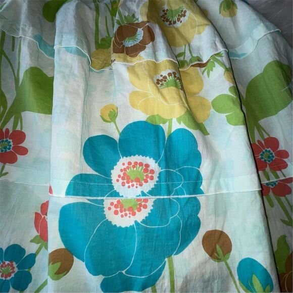 Floral Boho Cotton Flowy Midi Skirt Size S Cottagecore Whimsical A-Line Beach - Picture 7 of 11